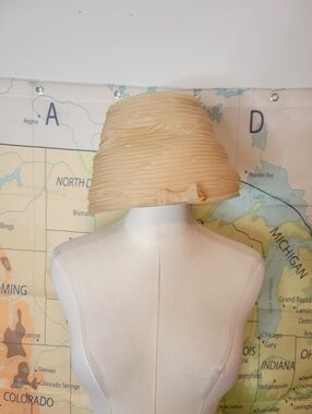Vintage John Wanamaker Beige Pleated Buckett Hat